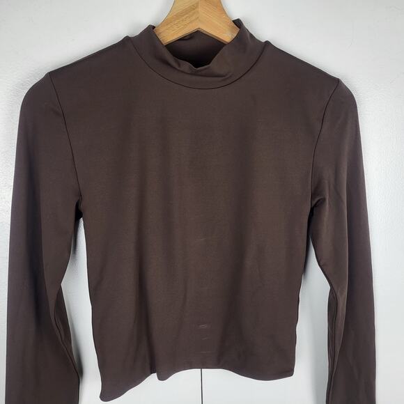 Babaton Signature Contour Mockneck Coffee Bean Long Sleeve Top | Small - Picture 3 of 9